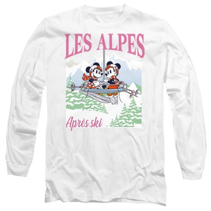 Front - Disney Unisex Adult Les Alpes Mickey Mouse T-Shirt