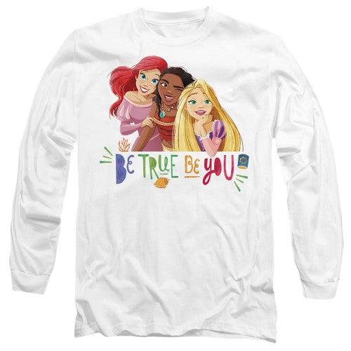 Front - Disney Princess Unisex Adult Be True, Be You Ariel Moana Rapunzel T-Shirt