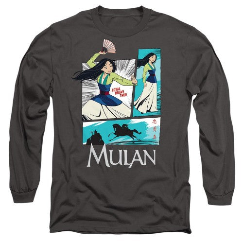 Front - Mulan Unisex Adult Action Panels T-Shirt