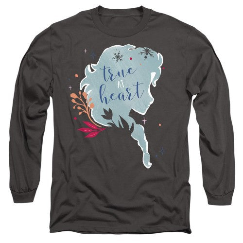 Front - Frozen Unisex Adult True At Heart Elsa Silhouette T-Shirt