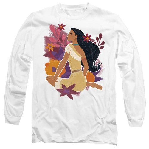 Front - Pocahontas Unisex Adult Flowers T-Shirt