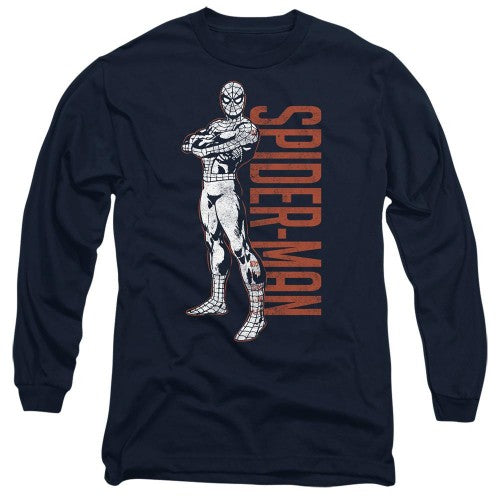Front - Spider-Man Unisex Adult Hero Stance T-Shirt
