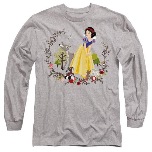 Front - Snow White Unisex Adult And Her Forest Friends T-Shirt