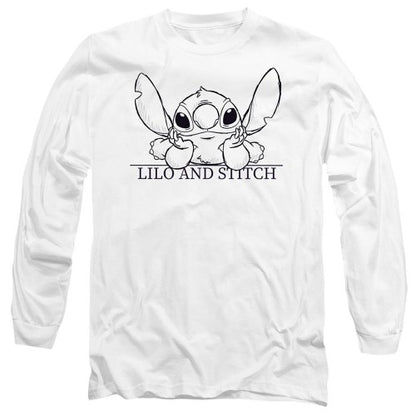 Front - Lilo & Stitch Unisex Adult Relaxed Sketch T-Shirt