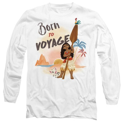 Front - Moana Unisex Adult Born To Voyage T-Shirt