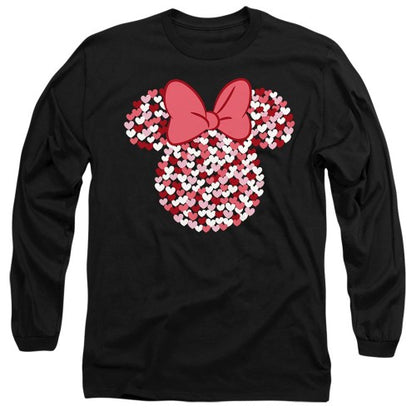 Front - Disney Unisex Adult Minnie Mouse Heart Ears Silhouette Valentine`s Day T-Shirt