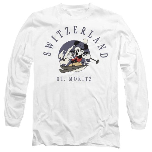 Front - Disney Unisex Adult Switzerland Mickey Mouse T-Shirt