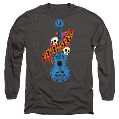 Front - Coco Unisex Adult Remember Me Guitar With Skulls T-Shirt