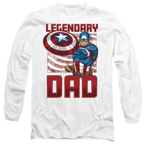 Front - Captain America Unisex Adult Legendary Dad America T-Shirt
