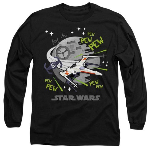 Front - Star Wars Unisex Adult Pew Pew X-Wing T-Shirt