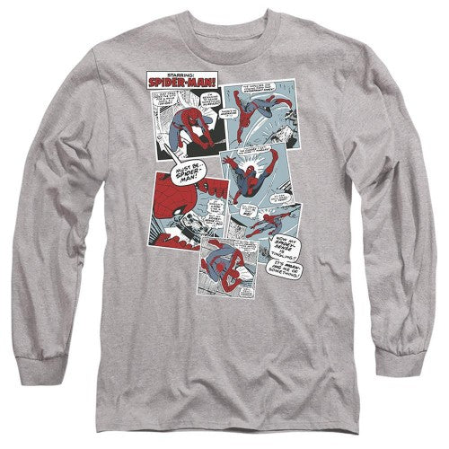Front - Spider-Man Unisex Adult Panel Collage T-Shirt