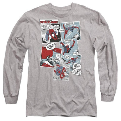 Front - Spider-Man Unisex Adult Panel Collage T-Shirt