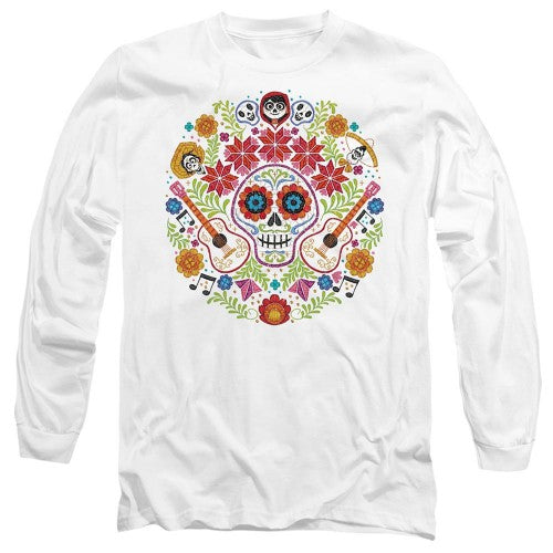 Front - Coco Unisex Adult Day Of The Dead Ernesto Miguel Hector Patch T-Shirt