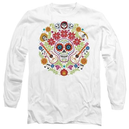 Front - Coco Unisex Adult Day Of The Dead Ernesto Miguel Hector Patch T-Shirt