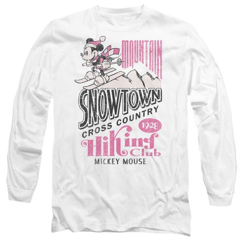 Front - Disney Unisex Adult Snowtown Ski Mickey Mouse T-Shirt