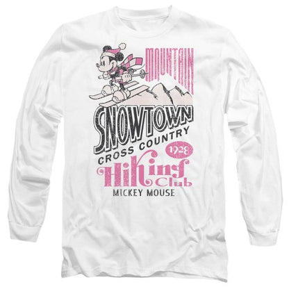 Front - Disney Unisex Adult Snowtown Ski Mickey Mouse T-Shirt