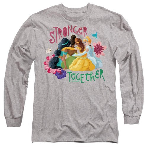 Front - Disney Princess Unisex Adult Stronger Together Jasmine, Tiana And Belle T-Shirt
