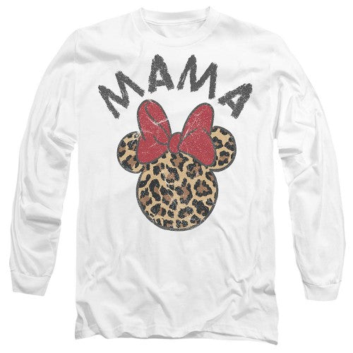 Front - Disney Unisex Adult Mama Minnie Mouse Leopard Print Mothers Day T-Shirt