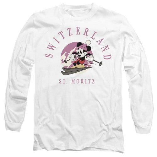 Front - Disney Unisex Adult Switzerland Mickey Mouse T-Shirt