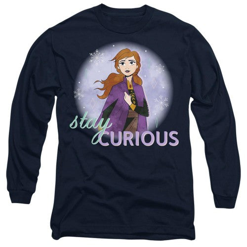 Front - Frozen Unisex Adult Stay Curious Anna T-Shirt
