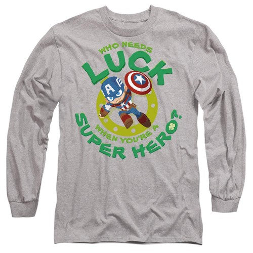 Front - Captain America Unisex Adult St Patrick´s Day Lucky Superhero St Patricks Day T-Shirt