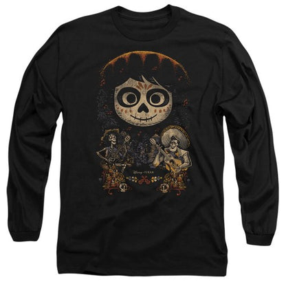 Front - Coco Unisex Adult Ernesto Miguel Hector Painted Poster With Skull T-Shirt