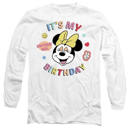 Front - Disney Unisex Adult It´s My Birthday Minnie Mouse T-Shirt