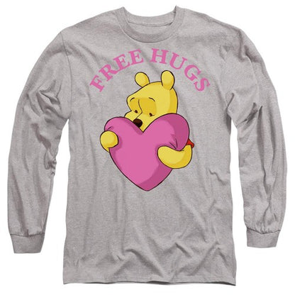 Front - Winnie the Pooh Unisex Adult Free Hugs Valentine`s Day T-Shirt