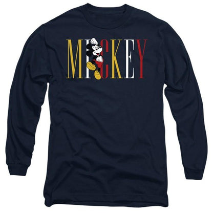 Front - Disney Unisex Adult Mickey Mouse Multicolour Name T-Shirt