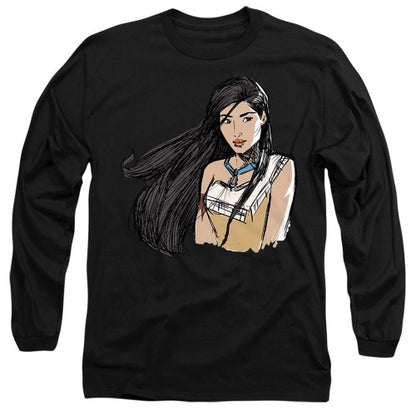 Front - Pocahontas Unisex Adult Sketch T-Shirt