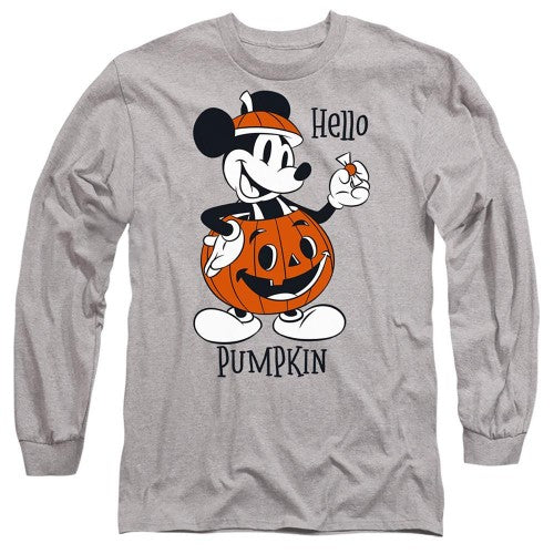 Front - Disney Unisex Adult Hello Pumpkin Mickey Mouse T-Shirt