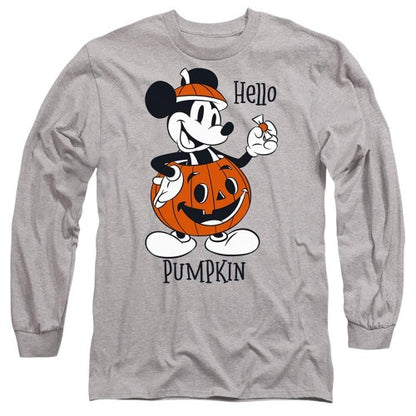 Front - Disney Unisex Adult Hello Pumpkin Mickey Mouse T-Shirt