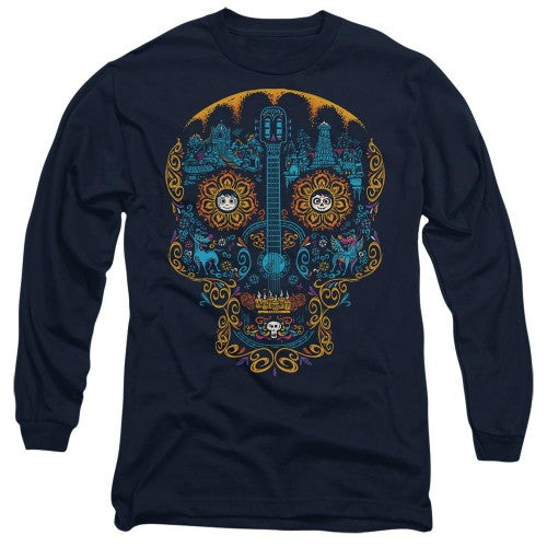 Front - Coco Unisex Adult Day Of The Dead Miguel Dante Colourful Skull T-Shirt