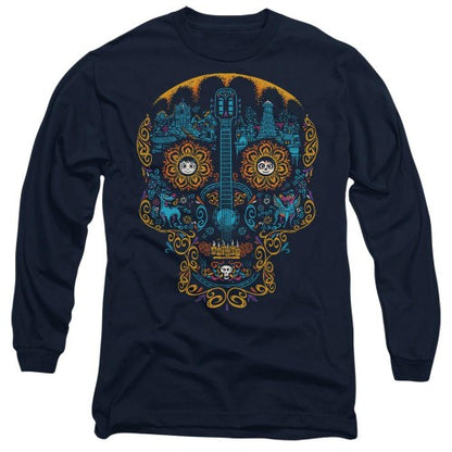 Front - Coco Unisex Adult Day Of The Dead Miguel Dante Colourful Skull T-Shirt