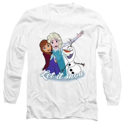 Front - Frozen Unisex Adult Let It Snow Elsa Anna Olaf T-Shirt
