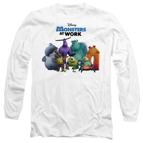 Front - Monsters at Work Unisex Adult Mike Sully Tylor Logo T-Shirt