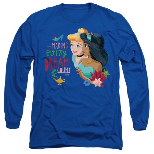 Front - Disney Princess Unisex Adult Making Every Dream Count Cinderella & Jasmine T-Shirt