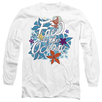 Front - Moana Unisex Adult Free As The Ocean T-Shirt