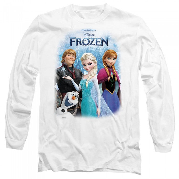Front - Frozen Unisex Adult Elsa Anna Kristoff Olaf Poster T-Shirt