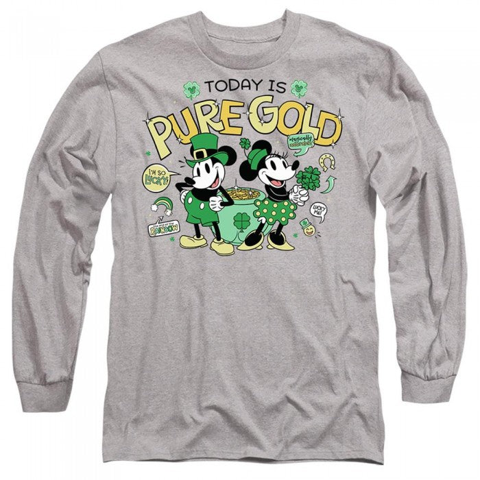 Front - Mickey Mouse Unisex Adult Pure Gold Minnie Mouse St Patricks Day T-Shirt