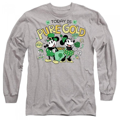 Front - Mickey Mouse Unisex Adult Pure Gold Minnie Mouse St Patricks Day T-Shirt