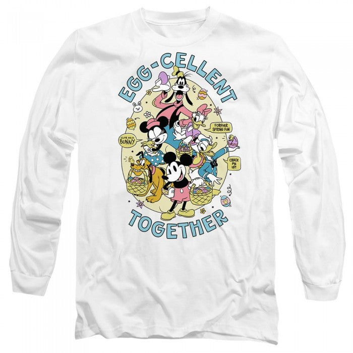 Front - Mickey Mouse Unisex Adult Eggcellent Together Easter T-Shirt