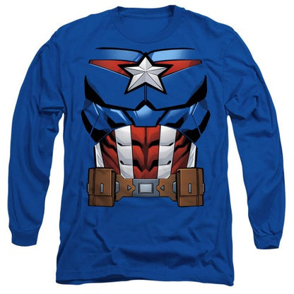 Front - Captain America Unisex Adult Costume T-Shirt