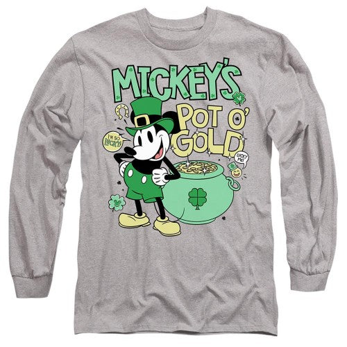 Front - Mickey Mouse Unisex Adult Pot O Gold St Patricks Day T-Shirt