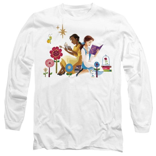 Front - Disney Princess Unisex Adult Love To Read Tiana & Belle T-Shirt