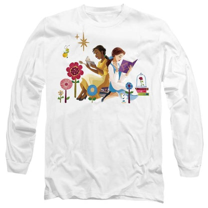 Front - Disney Princess Unisex Adult Love To Read Tiana & Belle T-Shirt