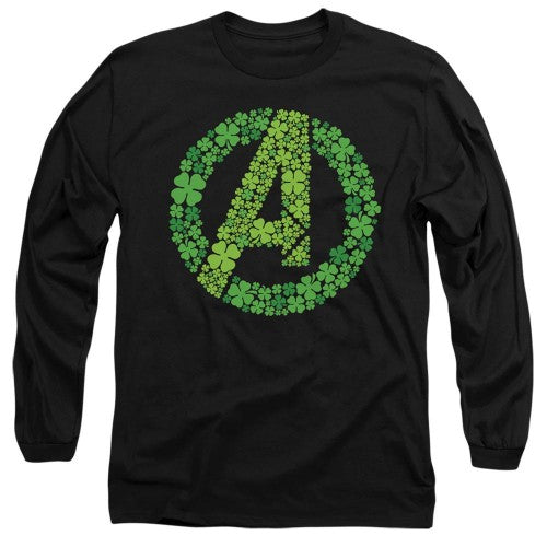 Front - Avengers Unisex Adult Logo Shamrock St Patricks Day T-Shirt