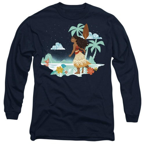 Front - Moana Unisex Adult Flat Island T-Shirt