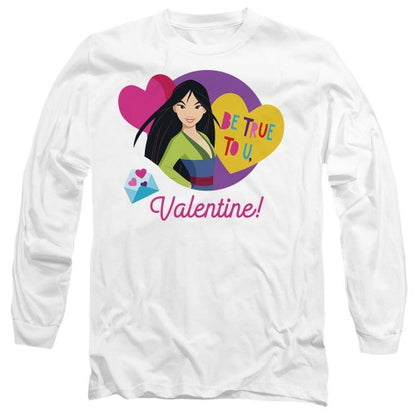 Front - Disney Princess Unisex Adult Be True To You Mulan Valentine`s Day T-Shirt