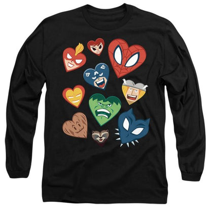 Front - Marvel Universe Unisex Adult Hearts Valentine`s Day T-Shirt
